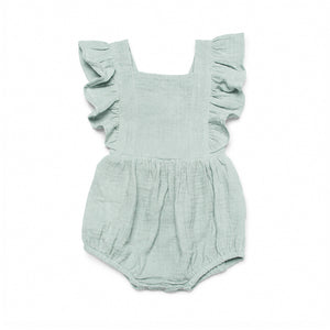 Ollie & Harper Cotton Frill Romper Sage Mist